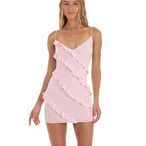 Lucy in the Sky Blush Ruffle Mini Dress